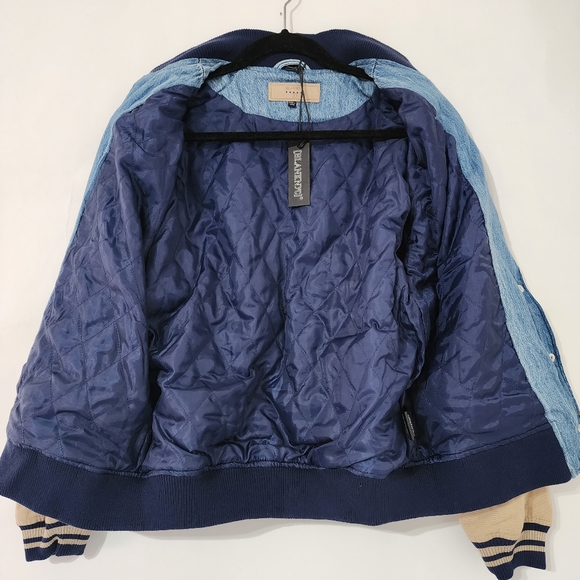 New BLANKNYC Blue Quilted Varsity Jacket - Small - Picture 10 of 12